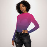 Vibrant Ombre Mesh Long Sleeve Tee