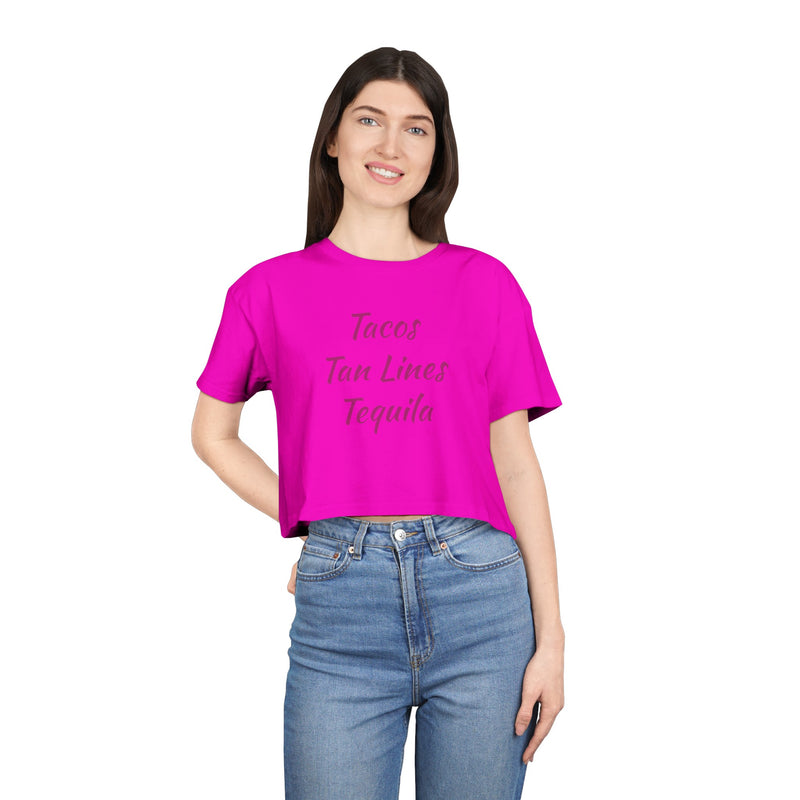 Tropical Trio Women's Crop Tee